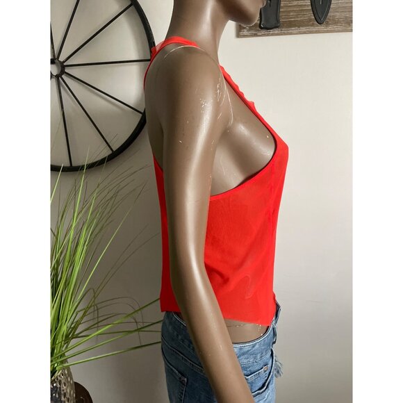 Free People Movement Sheer Tangerine Racerback Tank Top Womens L - Picture 4 of 9